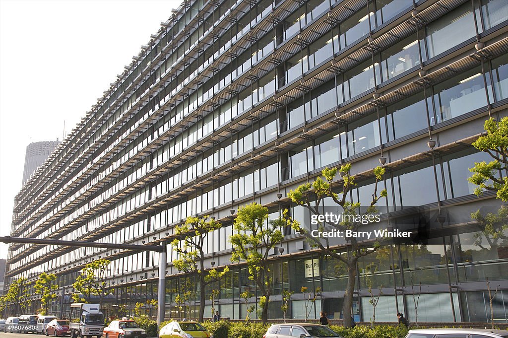 Modern glass and steel architecture in Tokyo