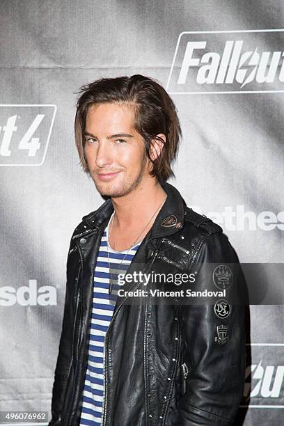 Actor Andrew James Allen attends the Fallout 4 video game launch event in downtown Los Angeles on November 5, 2015 in Los Angeles, California.