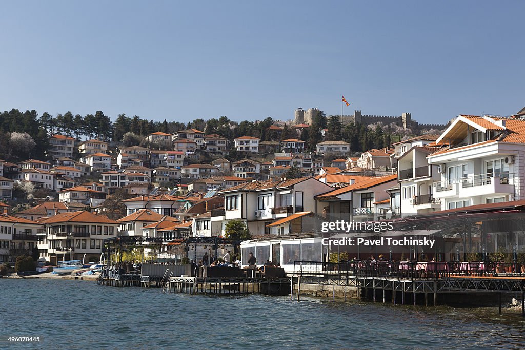 Ohrid Old Town seen from Lake Ohrid