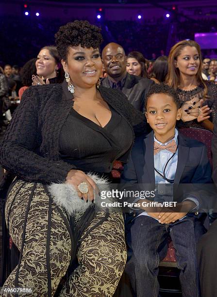 Honoree Jill Scott and Jett Hamilton Roberts attend the 2015 Soul Train Music Awards at the Orleans Arena on November 6, 2015 in Las Vegas, Nevada.