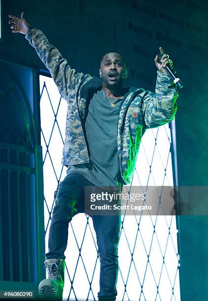Big Sean performs in concert in his hometown of Detroit at Joe Louis Arena on November 6, 2015 in Detroit, Michigan.