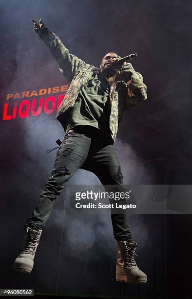 Big Sean performs in concert in his hometown of Detroit at Joe Louis Arena on November 6, 2015 in Detroit, Michigan.