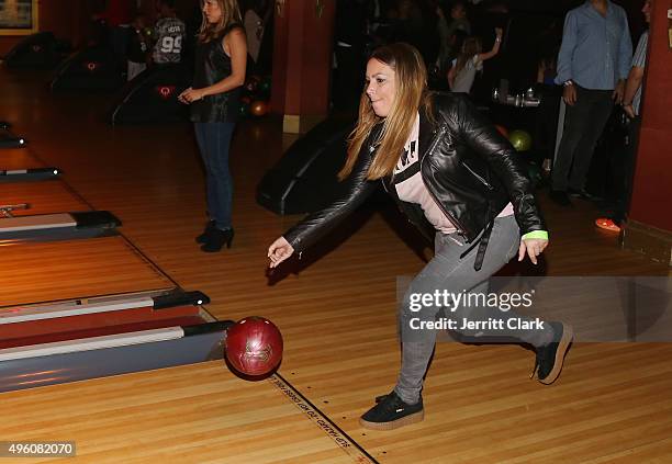 Angie Martinez attends Amber and C.C. Sabathia's 5th Annual PitCCh In Foundation CC Challenge rules party at Bowlmor Lanes on November 6, 2015 in New...