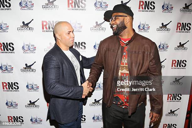 Yankees players Carlos Beltran and C.C. Sabathia attends Amber and C.C. Sabathia's 5th Annual PitCCh In Foundation CC Challenge rules party at...