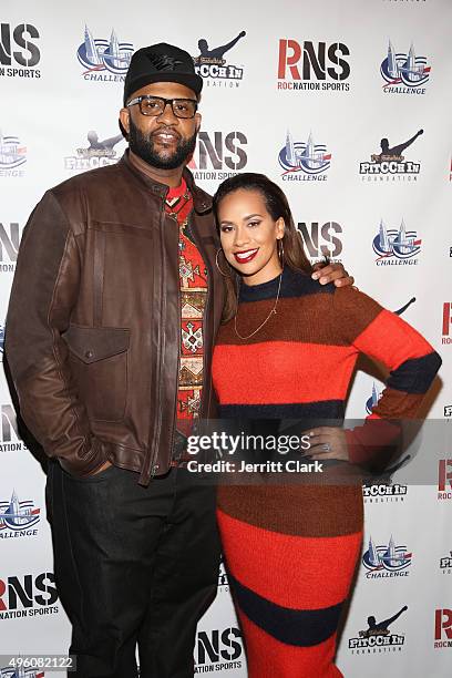 Yankees Pitcher C.C. Sabathia and wife Amber Sabathia attend their PitCCh In Foundation's 5th Annual CC Challenge rules party at Bowlmor Lanes on...