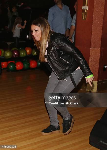 Angie Martinez attends Amber and C.C. Sabathia's 5th Annual PitCCh In Foundation CC Challenge rules party at Bowlmor Lanes on November 6, 2015 in New...