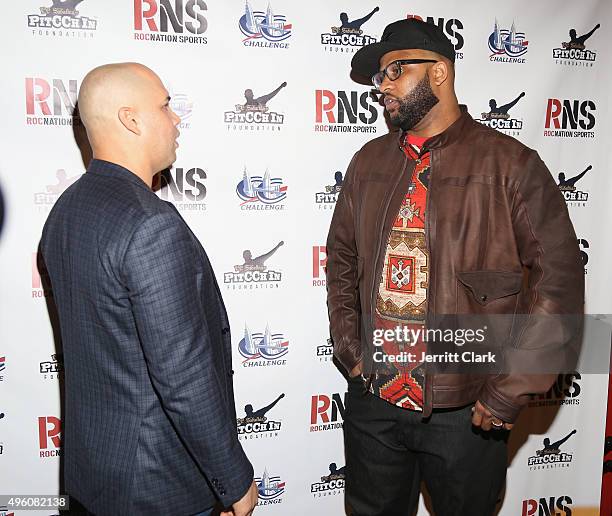 Yankees players Carlos Beltran and C.C. Sabathia attends Amber and C.C. Sabathia's 5th Annual PitCCh In Foundation CC Challenge rules party at...