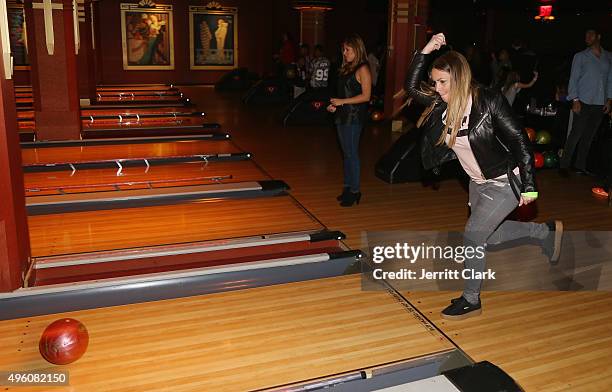 Angie Martinez attends Amber and C.C. Sabathia's 5th Annual PitCCh In Foundation CC Challenge rules party at Bowlmor Lanes on November 6, 2015 in New...