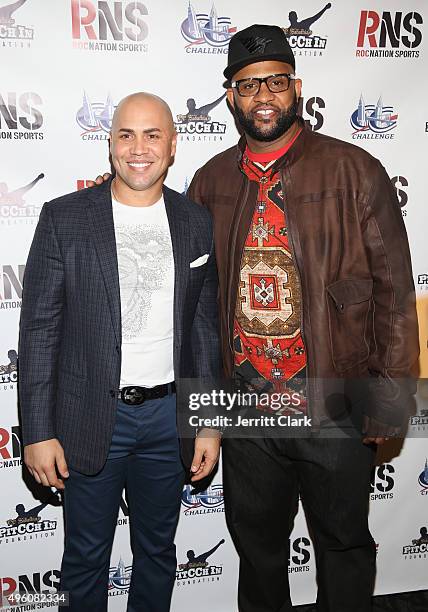 Yankees players Carlos Beltran and C.C. Sabathia attends Amber and C.C. Sabathia's 5th Annual PitCCh In Foundation CC Challenge rules party at...