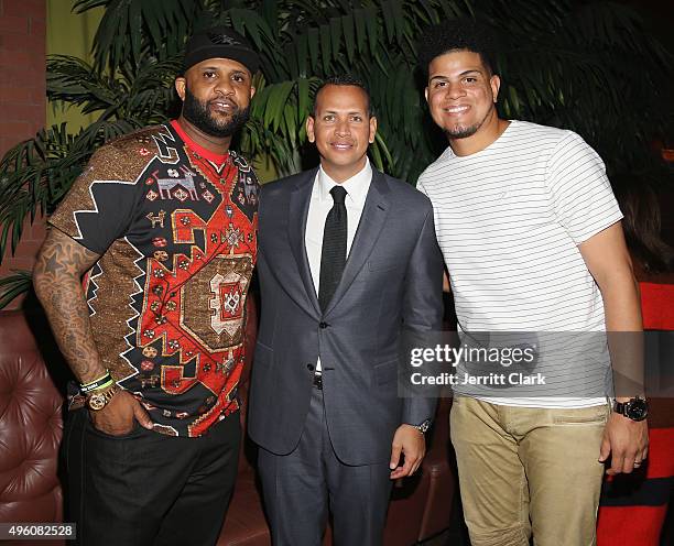 Yankees players C.C. Sabathia, Alex Rodriguez and Dellin Betances attend Amber and C.C. Sabathia's 5th Annual PitCCh In Foundation CC Challenge rules...