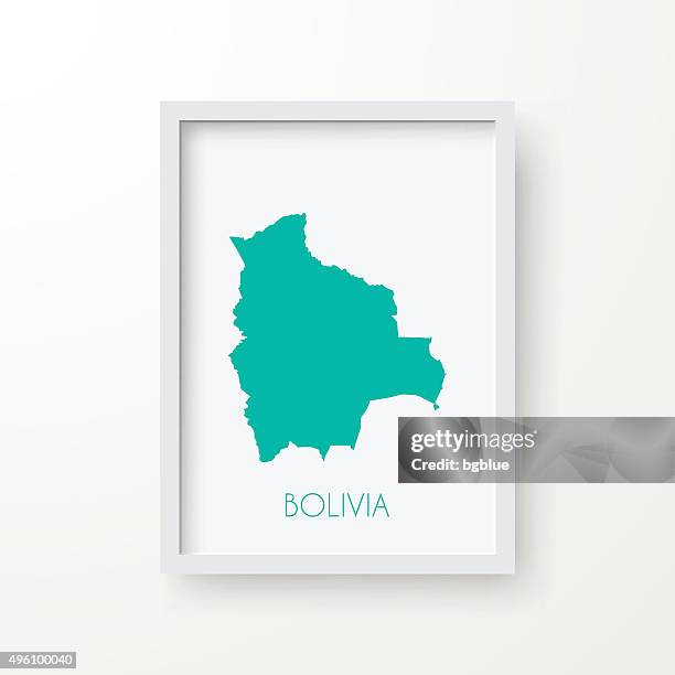 bolivia map in frame on white background - sucre bolivia stock illustrations