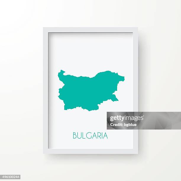 bulgaria map in frame on white background - sofia stock illustrations