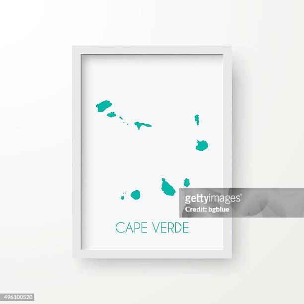 cape verde karte frame auf weißem hintergrund - praia stock-grafiken, -clipart, -cartoons und -symbole