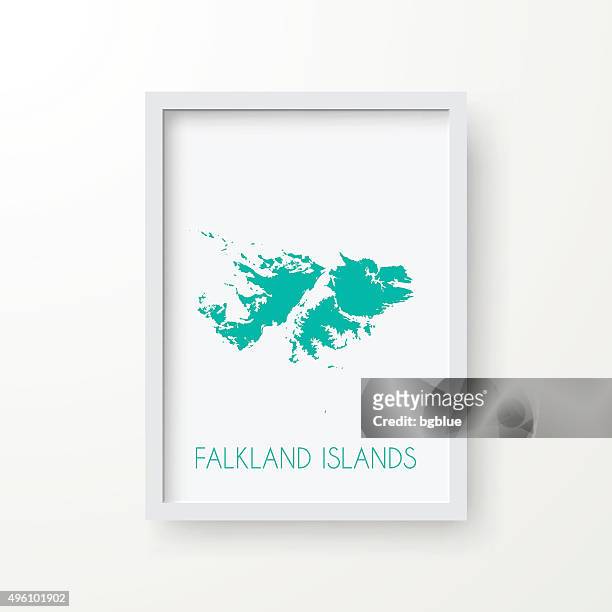 フォークランド諸島マップのフレームを白背景 - islas malvinas点のイラスト素材／クリップアート素材／マンガ素材／アイコン素材
