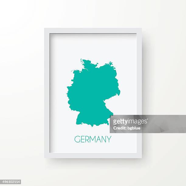 deutschland-karte frame auf weißem hintergrund - berlin mauer stock-grafiken, -clipart, -cartoons und -symbole