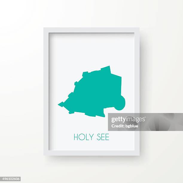 vatican city (holy see) map in frame on white background - vatican interior stock illustrations