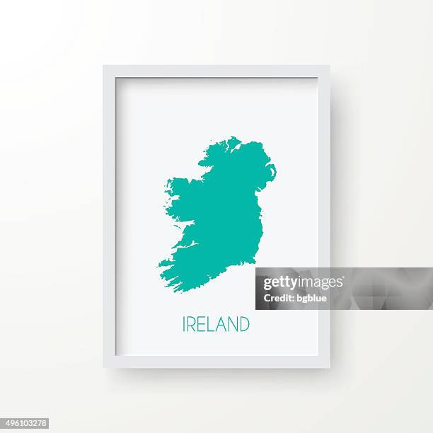 ireland map in frame on white background - dublin stock illustrations