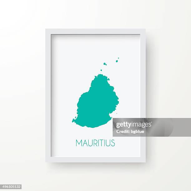 mauritius map in frame on white background - mauritius stock illustrations