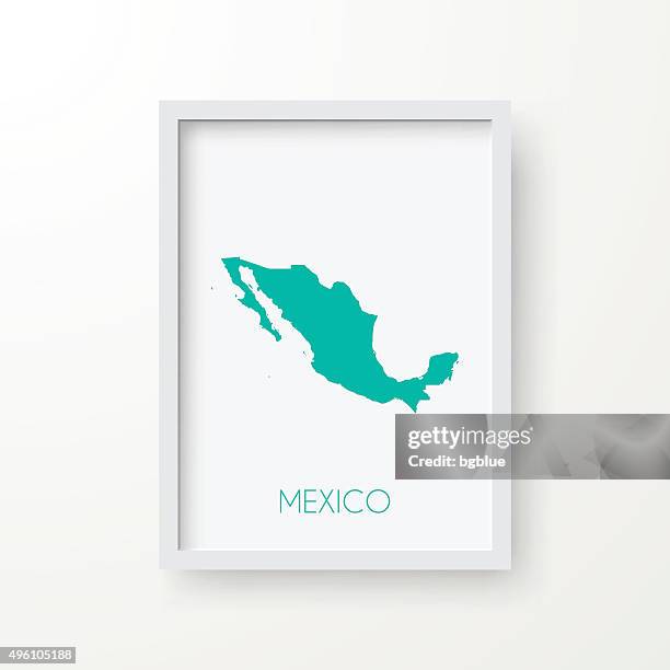 mexico map in frame on white background - mexico wall stock illustrations