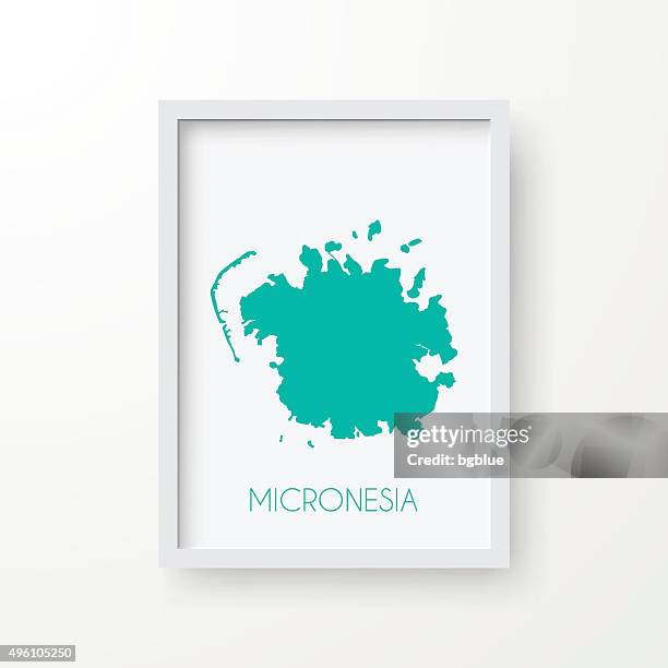 ilustrações, clipart, desenhos animados e ícones de micronésia mapa em moldura em fundo branco - palikir