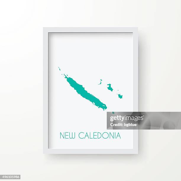 new caledonia map in frame on white background - new caledonia stock illustrations