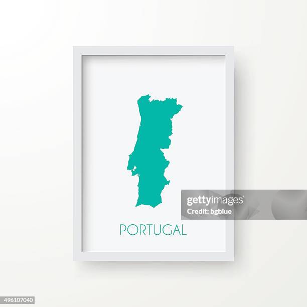 portugal map in frame on white background - lisbon stock illustrations