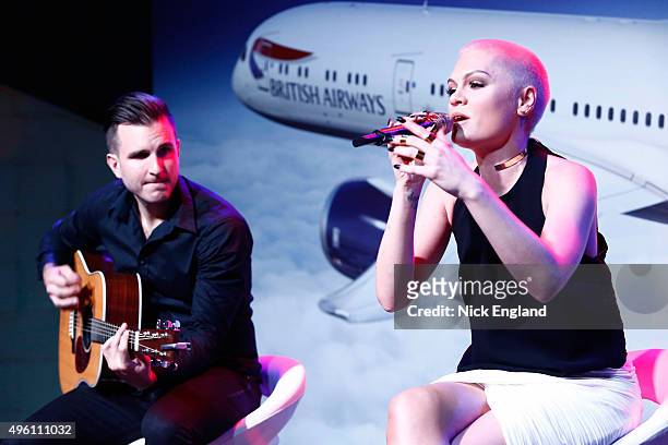Jessie J. Performs at the British Airways celebration of the launch of its new Boing 787-9 Dreamliner on its daily London-Abu Dhabi-Muscat service....