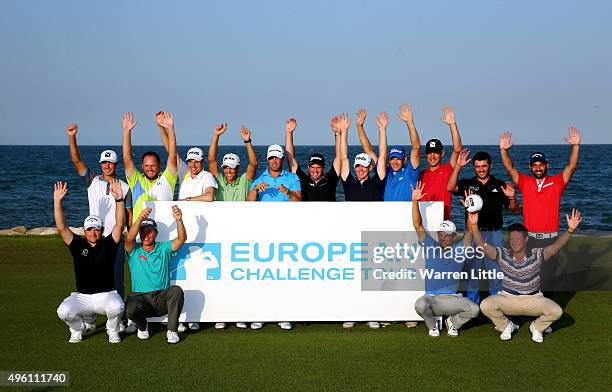 The 2015 Challenge Tour Graduates Jens Fahrbring of Swden, Jamie McLeary of Scotland, Rhys Davies of Wales, Borja Virto Astudillo of Spain, Nacho...