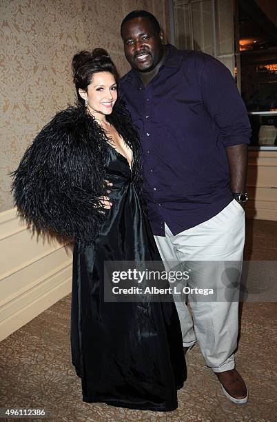 Actress Nataliya Prieto and actor Quinton Aaron attend "Reel Haute" In Hollywood International Couture Fashion Show held at The Beverly Hilton Hotel...