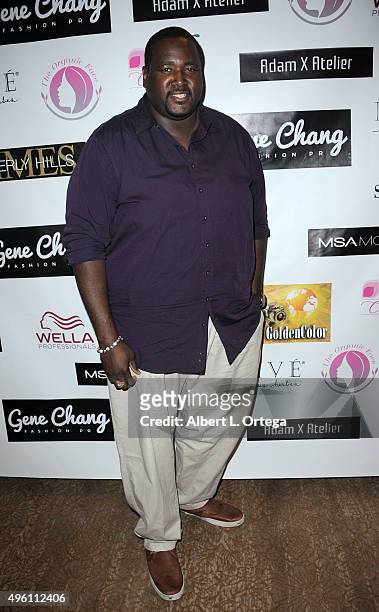 Actor Quinton Aaron attends "Reel Haute" In Hollywood International Couture Fashion Show held at The Beverly Hilton Hotel on November 6, 2015 in...