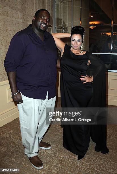 Actor Quinton Aaron and actress Alice Amter attend "Reel Haute" In Hollywood International Couture Fashion Show held at The Beverly Hilton Hotel on...