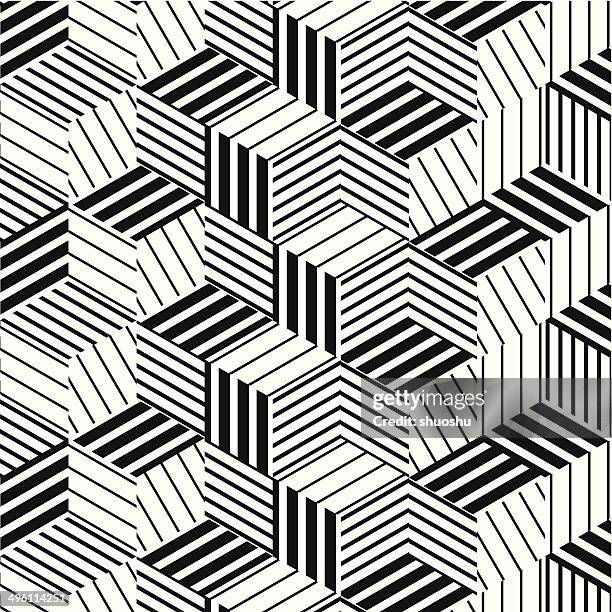 abstrakt schwarz und weiß gestreifte muster hintergrund - optisches gerät stock-grafiken, -clipart, -cartoons und -symbole