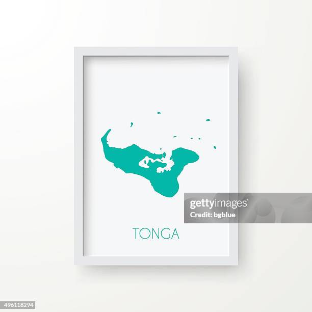tonga karte frame auf weißem hintergrund - tonga stock-grafiken, -clipart, -cartoons und -symbole