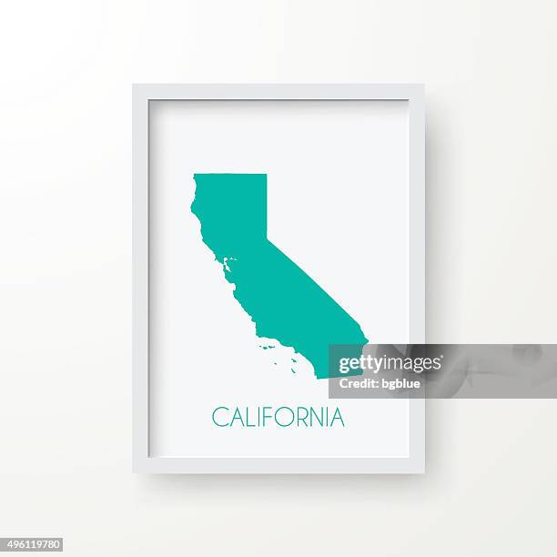 california map in frame on white background - rectangle border stock illustrations