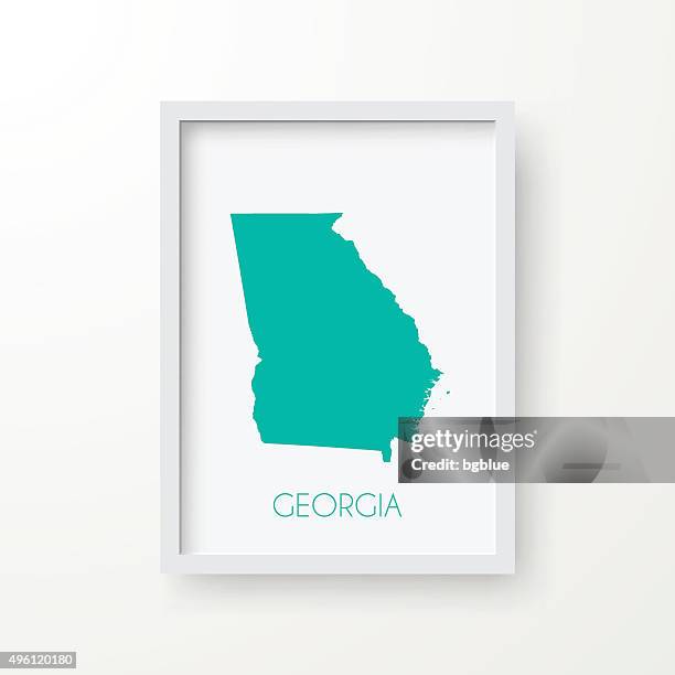 georgia map in frame on white background - rectangle border stock illustrations