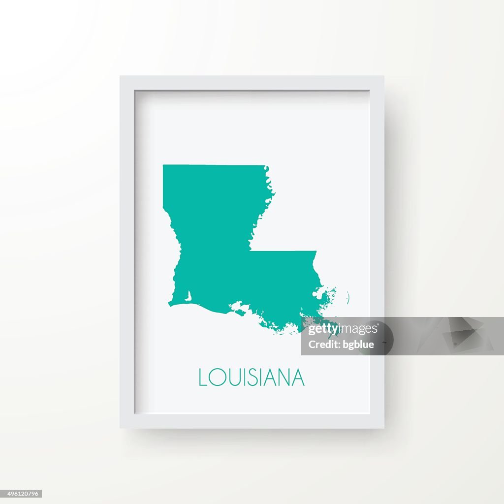 Louisiana Map In Frame On White Background High-Res Vector Graphic