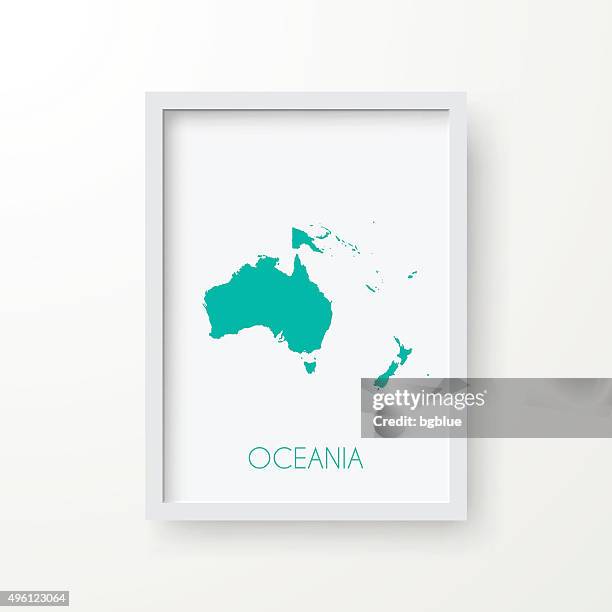 oceania map in frame on white background - tonga stock illustrations