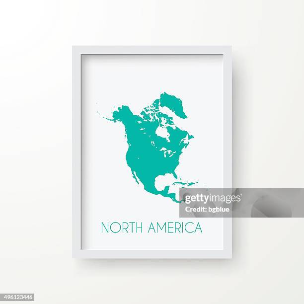 north america map in frame on white background - cuba interiors stock illustrations