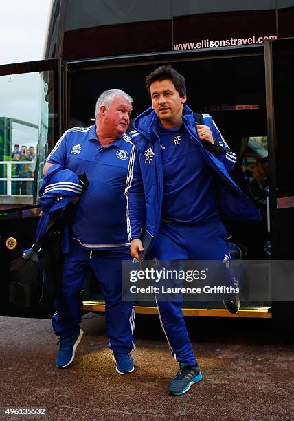 Chelsea Assistant coach Rui Faria is seen on arrival during the Barclays Premier League match between Stoke City and Chelsea at Britannia Stadium on...
