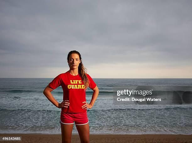 portrait of female lifeguard. - lifesaver bildbanksfoton och bilder