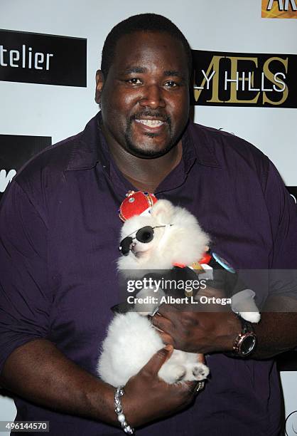 Actor Quinton Aaron with Prince Charming attend "Reel Haute" In Hollywood International Couture Fashion Show held at The Beverly Hilton Hotel on...