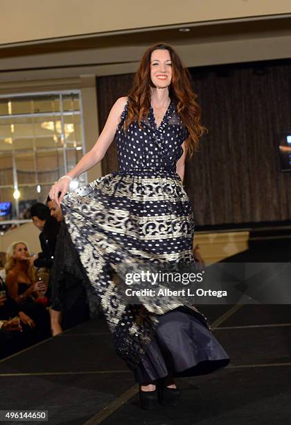 Actress Amber Martinez attends "Reel Haute" In Hollywood International Couture Fashion Show held at The Beverly Hilton Hotel on November 6, 2015 in...