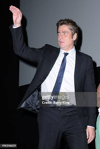 Actor Benicio Del Toro attends the AFI FEST 2015 Presented By Audi - A Conversation With Benicio Del Toro at the Egyptian Theatre on November 7, 2015...