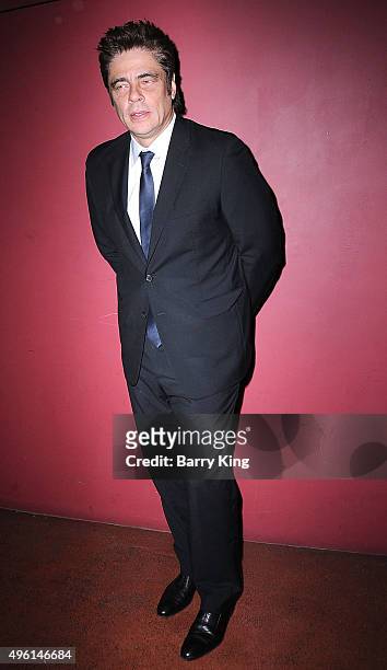 Actor Benicio Del Toro attends the AFI FEST 2015 Presented By Audi - A Conversation With Benicio Del Toro at the Egyptian Theatre on November 7, 2015...