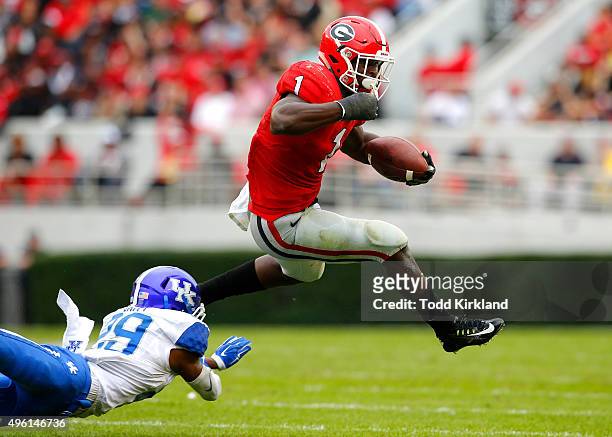 Sony Michel Autographed Signed Georgia Bulldogs Stretched Diving For  Endzone vs Kentucky 24x20 Canvas - Beckett Authentic