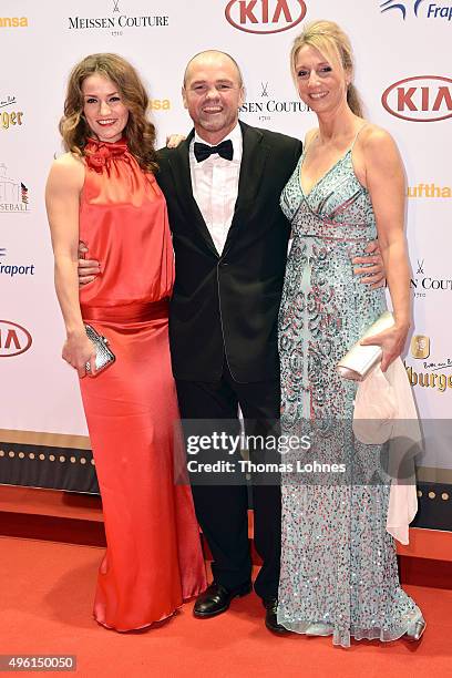 Ina Menzer, Sven Ottke and Monic Frank attend the German Sports Media Ball at Alte Oper on November 7, 2015 in Frankfurt am Main, Germany.