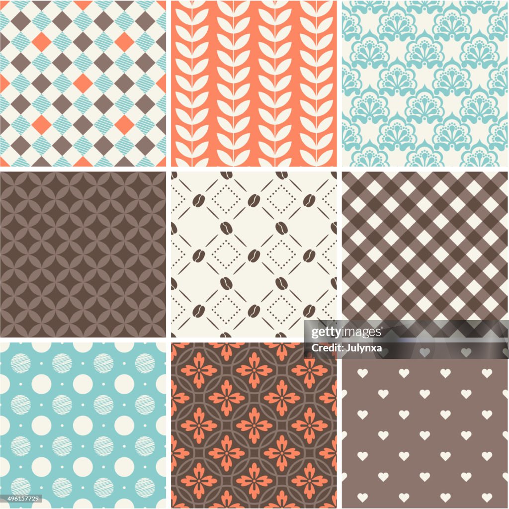 Abstract Patterns Restaurant Seamless Patterns Set Coffee Theme For Restaurant Menu Tseamless ...