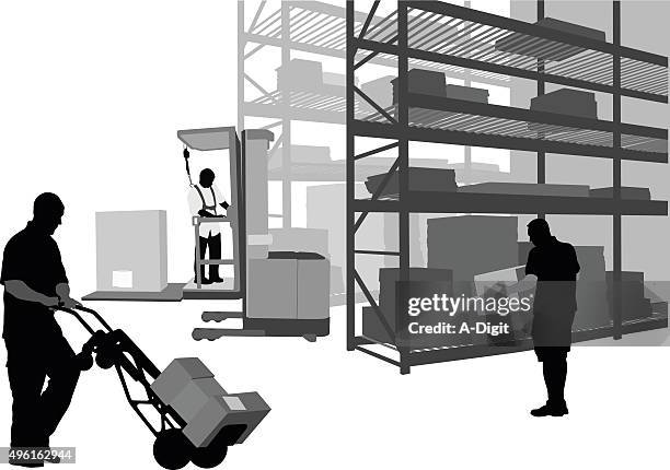 ilustrações de stock, clip art, desenhos animados e ícones de quarto dos fundos - forklift