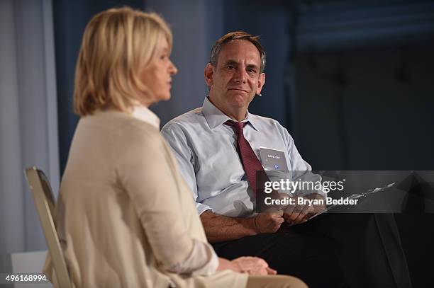Founder and Chief Creative Officer, MSLO Martha Stewart and President and Founder, StoryCorps Dave Isay speak on stage during Martha Stewart American...