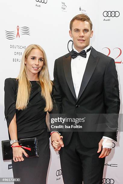 Nina Weiss and Manuel Neuer attend the 22nd Opera Gala at Deutsche Oper Berlin on November 7, 2015 in Berlin, Germany.